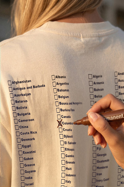 "Mark Your Story - Country by Country" Personalizowana Koszulka Podróżnika - Zaznacz Odwiedzone Kraje